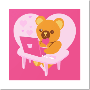 Connected teddy bear Posters and Art